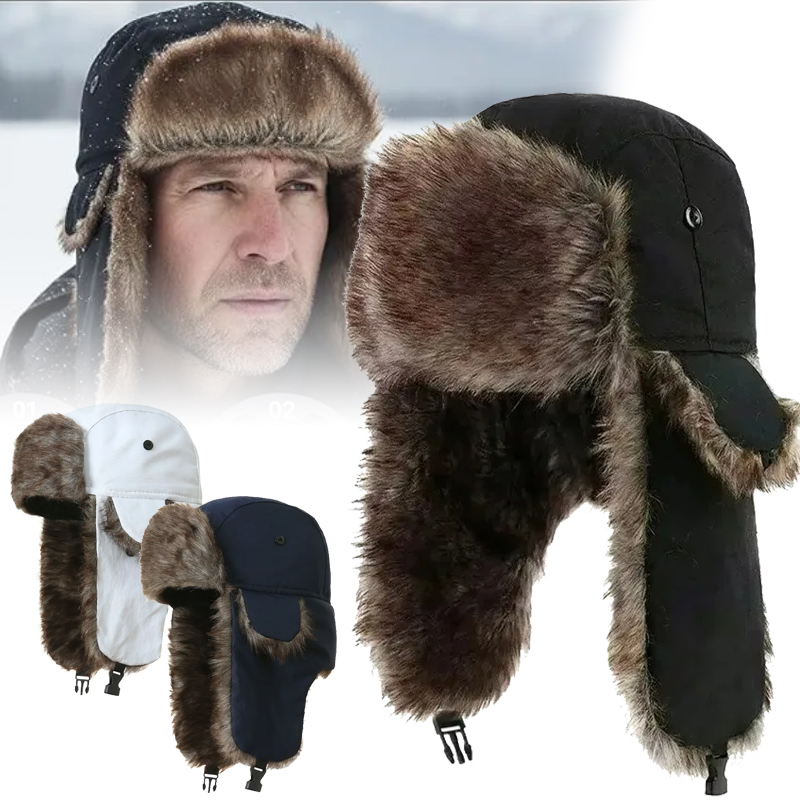 Trapper Hat Ear Flap - Topi Musim Dingin Uniseks, Topi Aviator