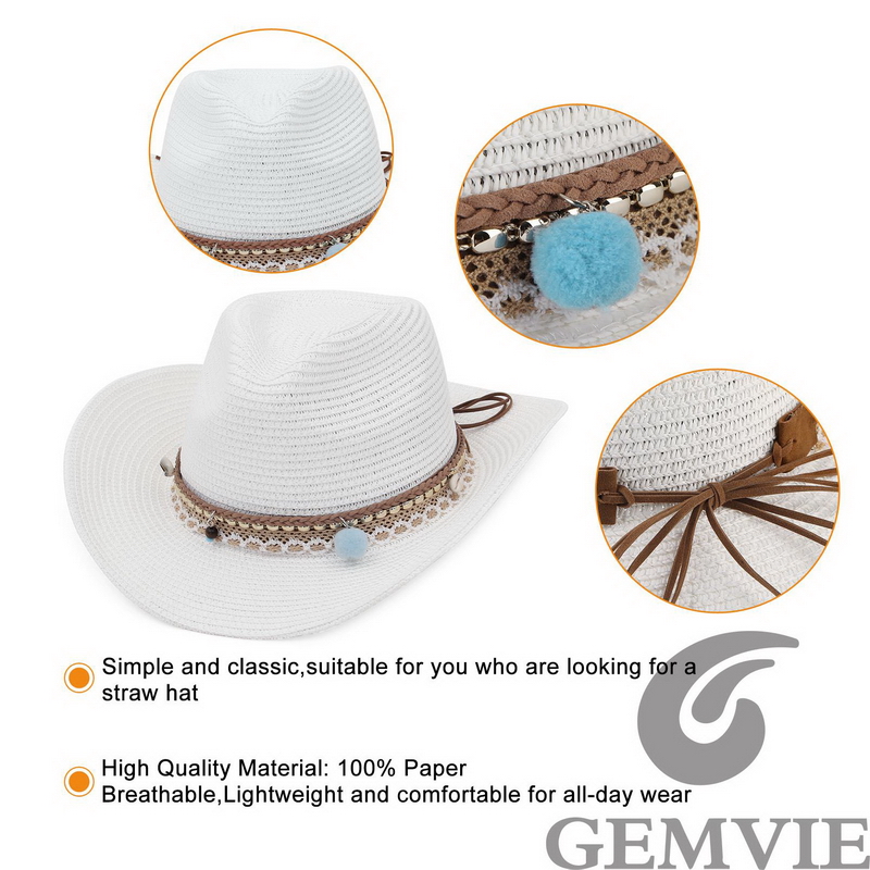 GEMVIE Topi Jerami Koboi Musim - Cowboy Hat Straw ulasan dan harga