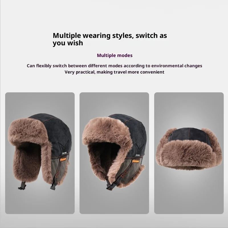 Topi Musim Dingin 3-in-1 Unise - Trapper Hat Ear Flap ulasan dan harga